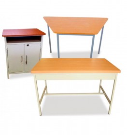 Mesas de armado metálico son superficie de melamina